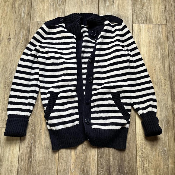 Talbots XS Nautical Sweater Navy & White Striped - Picture 1 of 6